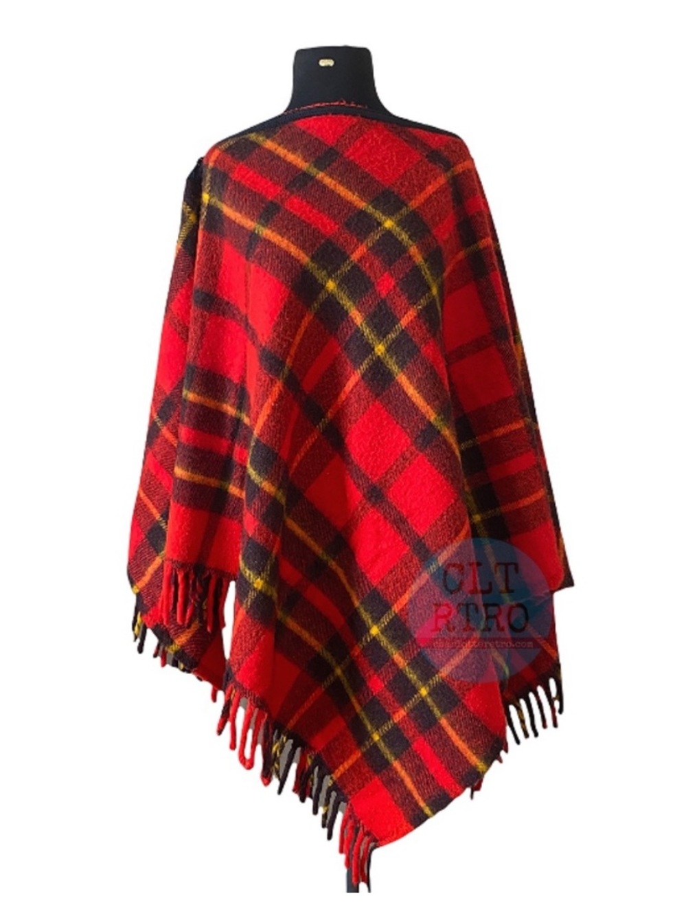 vtg FARIBO Woolen Mills • Tartan Plaid Stadium Blanket Cape